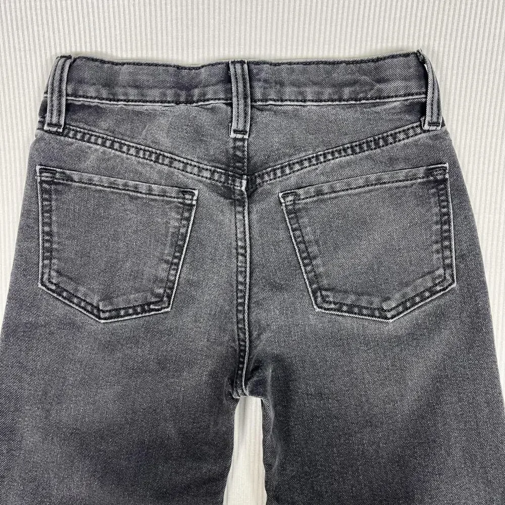 Old Navy Jeans Girls 8 Gray High Rise Baggy Wide Leg Built-In Tough Denim